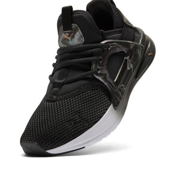 PUMA Softride Enzo Evo Geode Glow Women's Wide Sneakers in Black/Gold Product Image