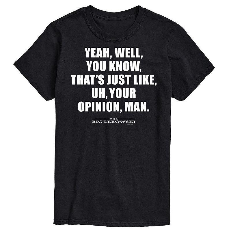 Big & Tall The Big Lebowski Your Opinion Tee, Mens Black Product Image