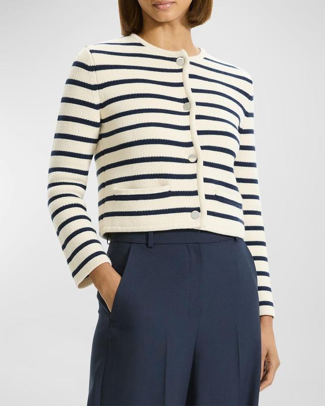 Waverly Cotton Stripe Cropped Jacket Product Image