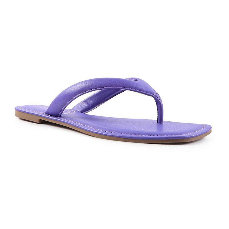 London Rag Womens Rera Square-Toe Thong Slide Sandals Pink Product Image