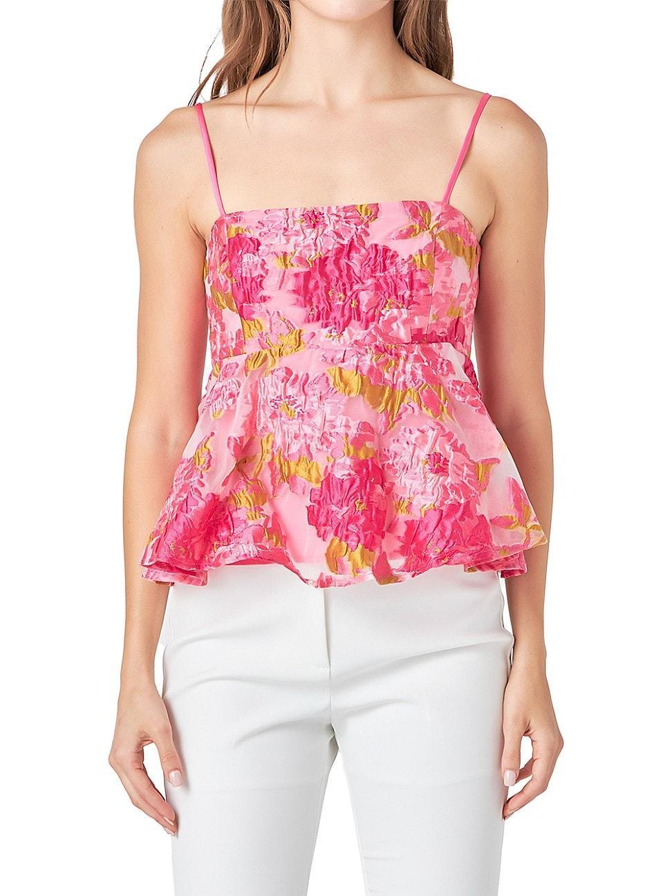 Womens Organza Floral Top Product Image