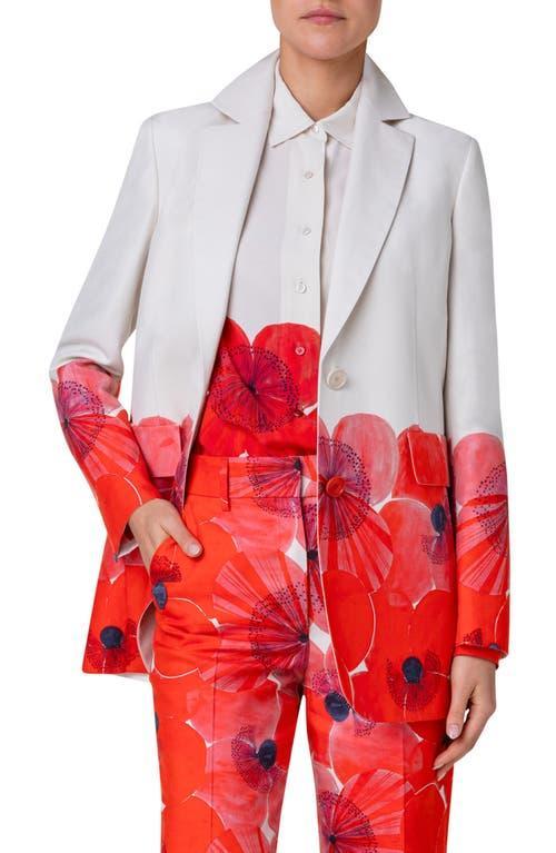 Alvina Poppies Print Blazer Jacket Product Image