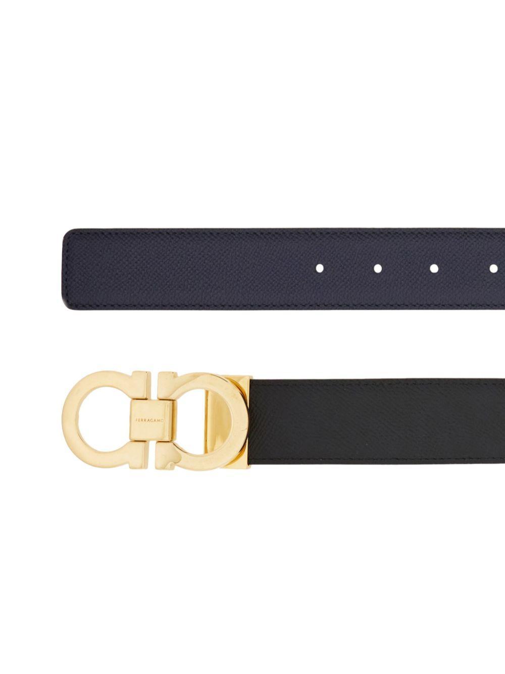 FERRAGAMO Reversible Gancini Belt In Blue Product Image