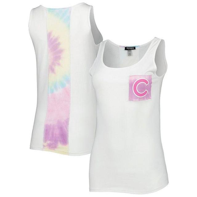 Womens Refried Apparel White Chicago Cubs Tie-Dye Tank Top Product Image