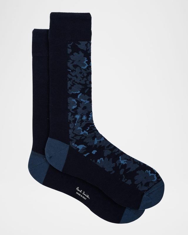 Mens Hubert Cotton Floral Crew Socks Product Image