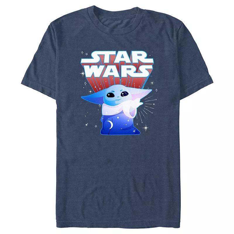 Big & Tall The Mandalorian The Child Starry Graphic Tee, Mens Navy Grey Product Image