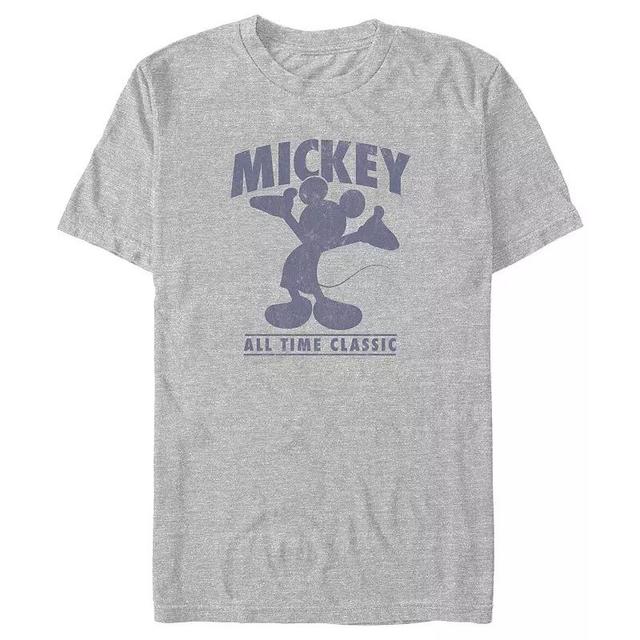 Disneys Mickey Mouse All Time Classic Big & Tall Graphic Tee, Mens Athletic Grey Product Image