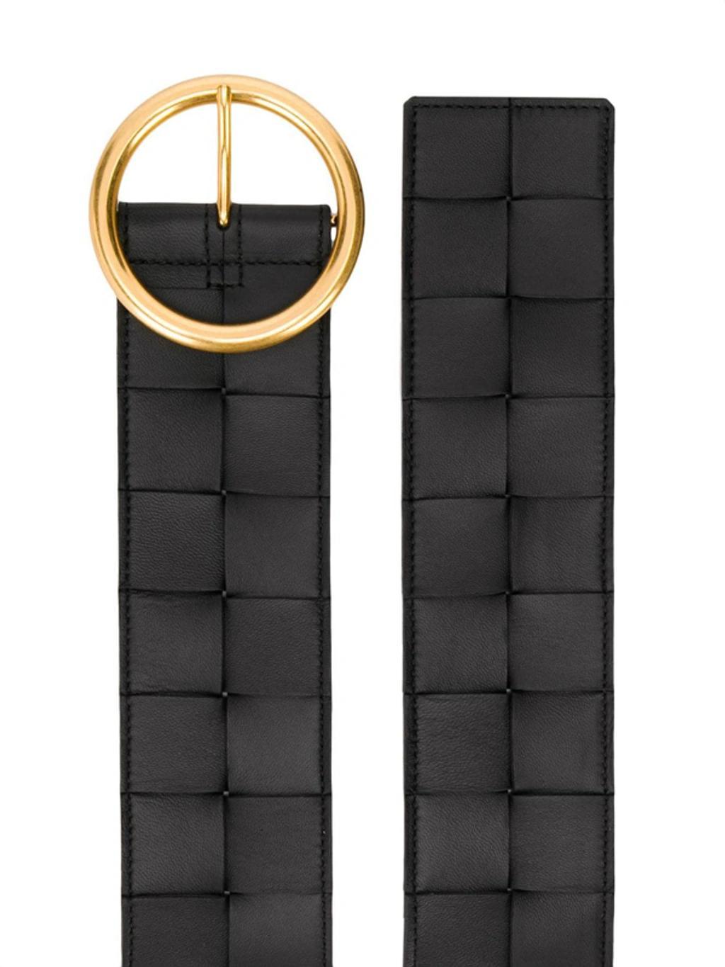 Intrecciato Leather Wide Belt In Black Product Image