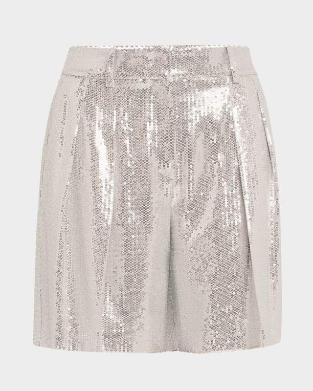 Sequined Pleated Shorts Product Image