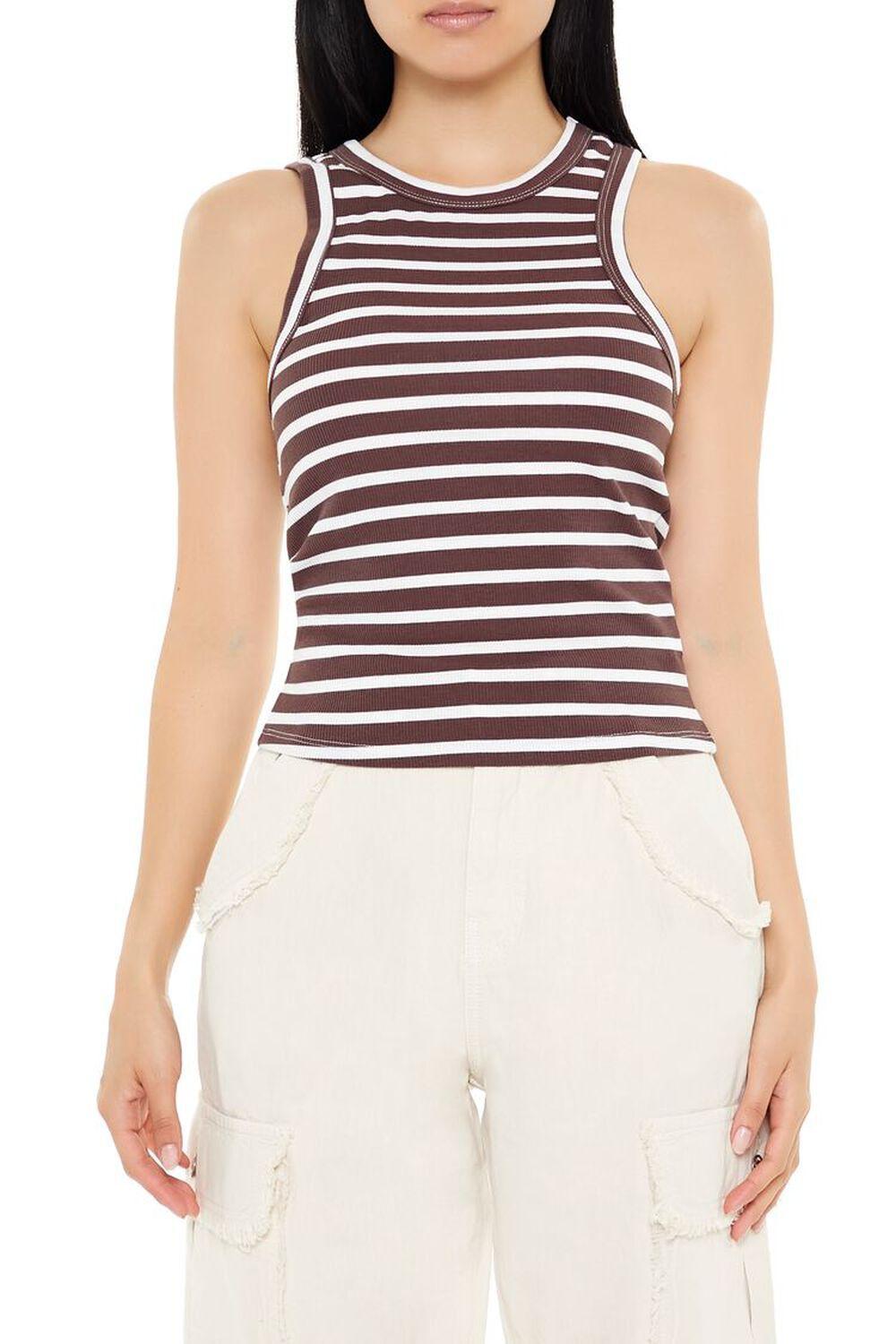 Striped Rib-Knit Tank Top | Forever 21 Product Image