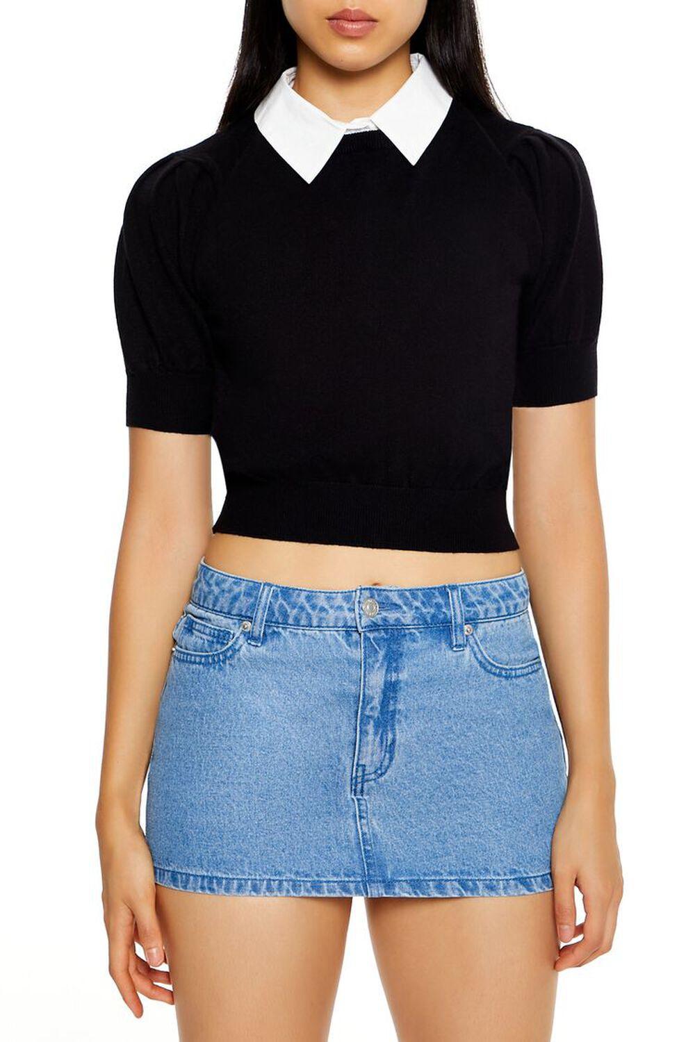 Sweater-Knit Collar Crop Top | Forever 21 Product Image