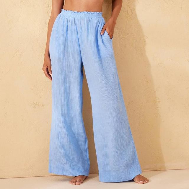 Womens Gauze Cover Up Pants - Shade & Shore Blue L Product Image