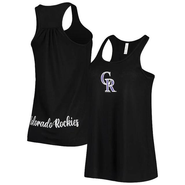 Womens Soft as a Grape Colorado Rockies Front & Back Tank Top Product Image