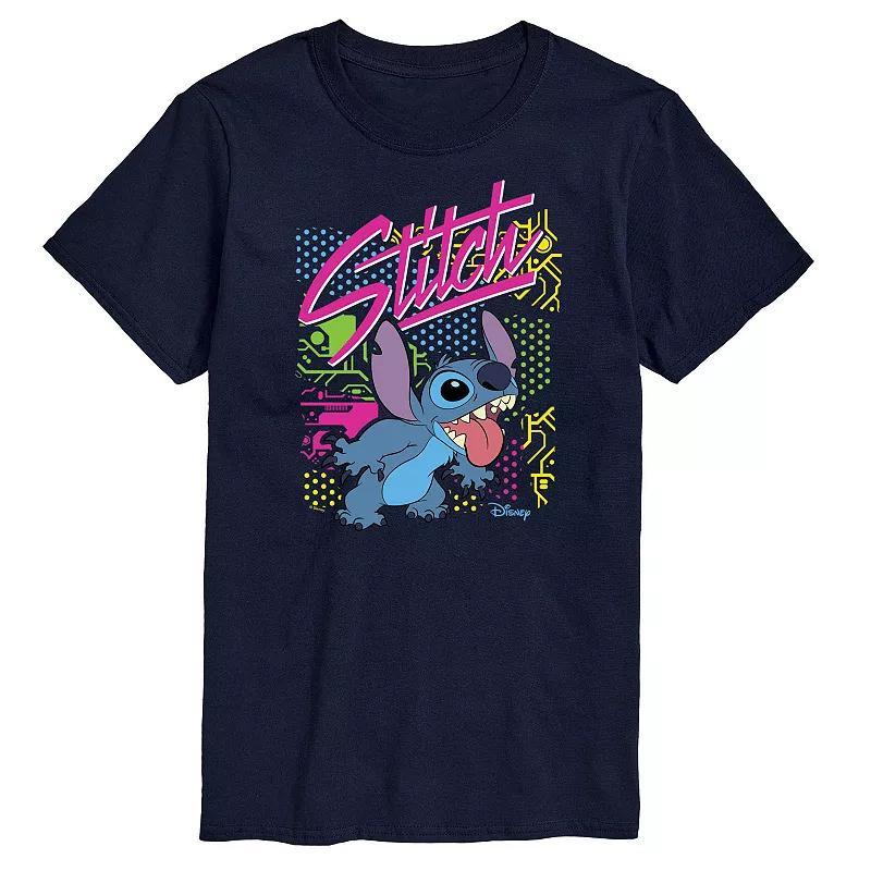 Disneys Lilo & Stitch Big & Tall Retro Graphic Tee, Mens Blue Product Image