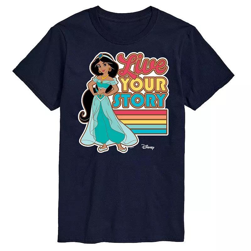 Disney Princess Big & Tall Live Your Story Graphic Tee, Mens Blue Product Image