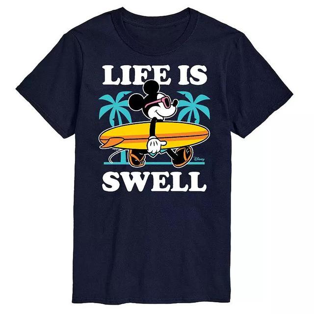 Disneys Mickey Mouse Mens Palm Trees Life Is Swell Graphic Tee Product Image