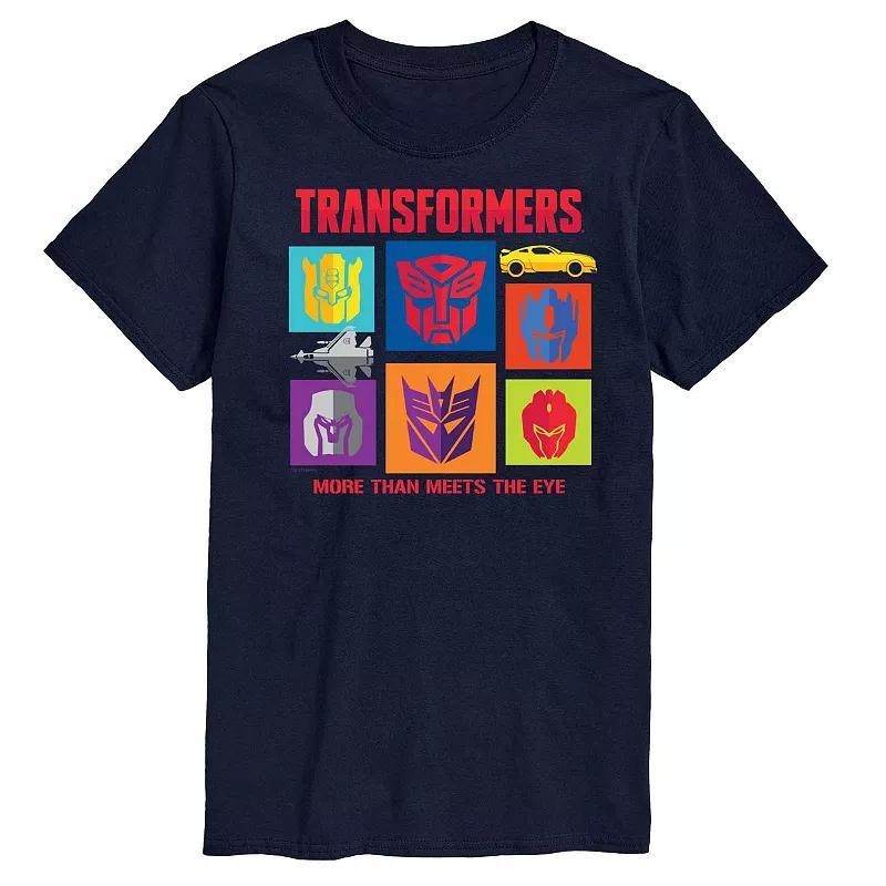 Mens Transformers Character Grid Graphic Tee Blue Product Image