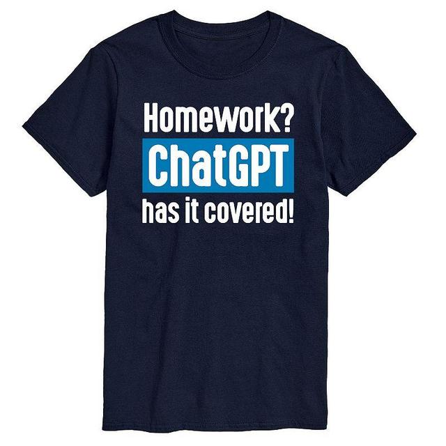 Big & Tall ChatGPT Has Homework Covered Graphic Tee, Mens Blue Product Image