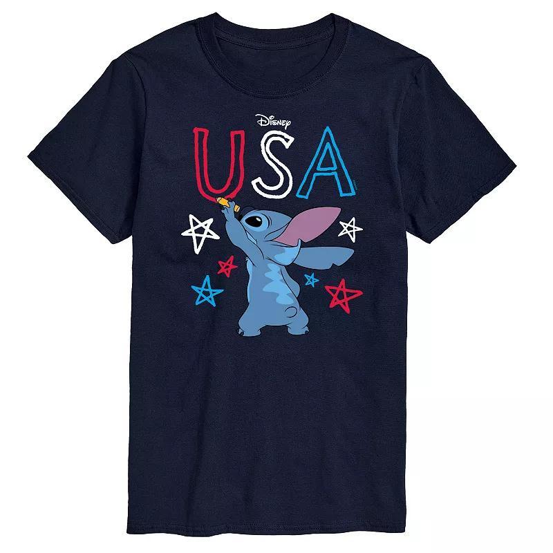 Disneys Big & Tall USA Stitch Drawing Graphic Tee, Mens Product Image