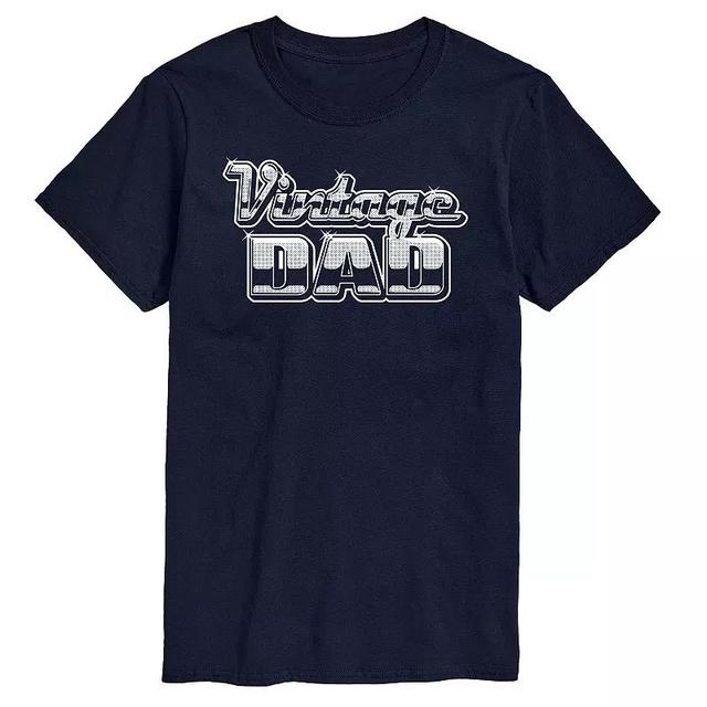 Mens Vintage Dad Chrome Graphic Tee Blue Product Image