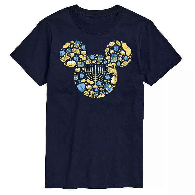 Disneys Mickey Mouse Big & Tall Hanukkah Graphic Tee, Mens Blue Product Image