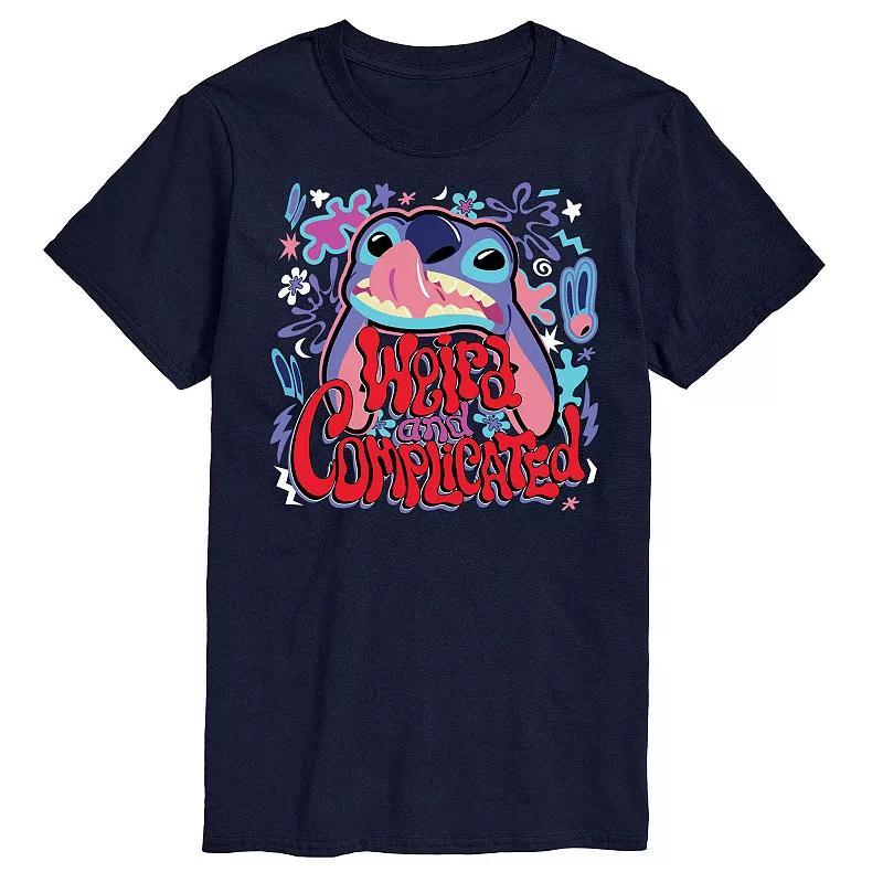 Disneys Lilo & Stitch Big & Tall Weird And Complicated Graphic Tee, Mens Blue Product Image