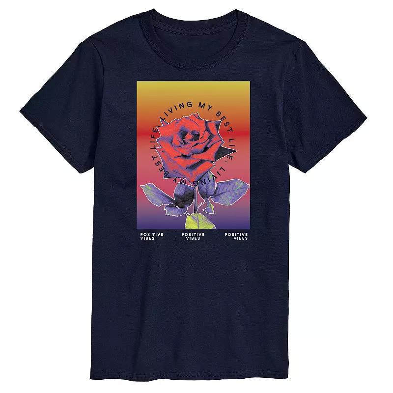 Big & Tall Positive Vibes Tee, Mens Blue Product Image