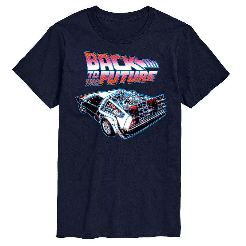 Big & Tall Back to the Future Delorean Details Graphic Tee, Mens Blue Product Image