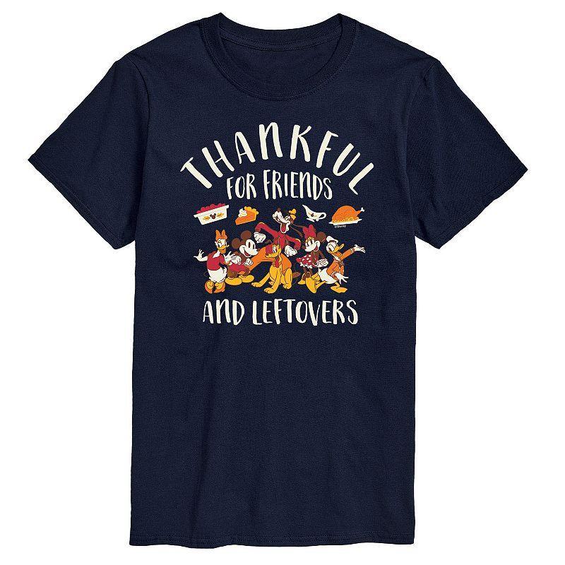 Disneys Mickey Mouse and Friends Big & Tall Friends And Leftovers Graphic Tee, Mens Blue Product Image