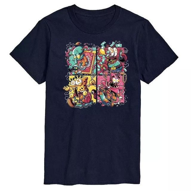 Mens SpongeBob SquarePants Krusty Group Graphic Tee Blue Product Image