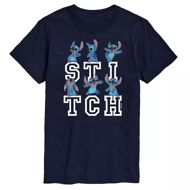 Disneys Lilo and Stitch Big & Tall Poses Graphic Tee, Mens Blue Product Image