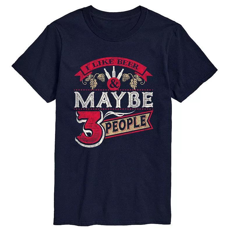 Mens Like Beer Maybe 3 People Tee Blue Product Image