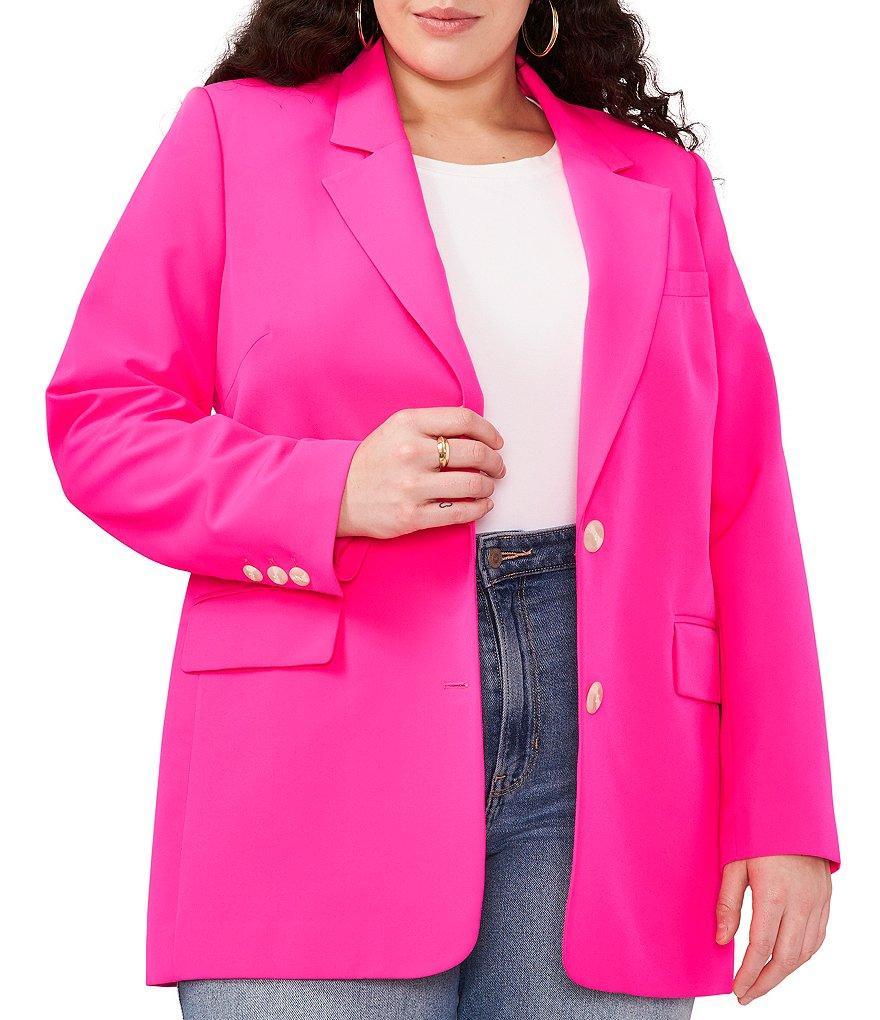 Vince Camuto Plus Size Notch Lapel Pocketed Boyfriend Blazer Product Image