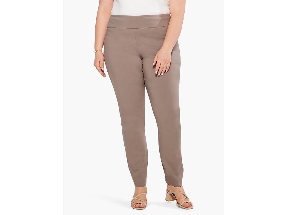 NIC+ZOE Plus Size Wonderstretch Straight Pants (Shiitake) Women's Clothing product image