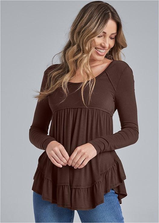 Long Sleeve Babydoll Top Product Image