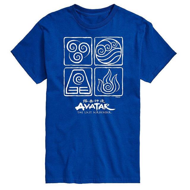 Big & Tall Avatar The Last Airbender Four Elements Graphic Tee, Mens Med Blue Product Image