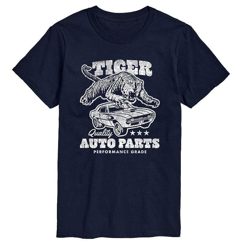 Mens Tiger Automotive Graphic Tee Blue Product Image