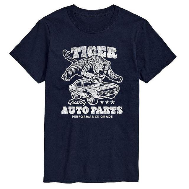 Mens Tiger Automotive Graphic Tee Blue Product Image