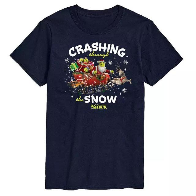 Mens Shrek Crashing Through The Snow Graphic Tee Blue Product Image