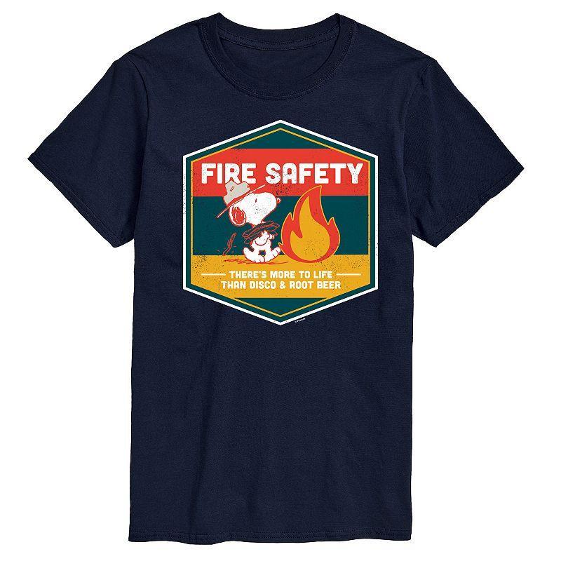 Mens Peanuts Fire Safety Graphic Tee Blue Product Image