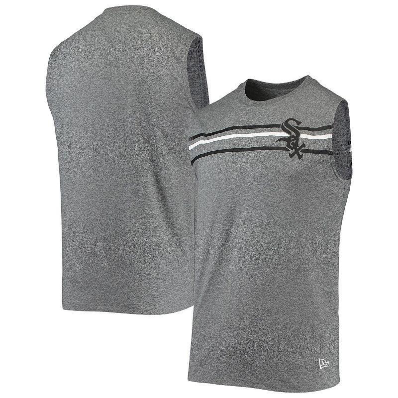 Mens New Era Heathered Gray Chicago White Sox Muscle Tank Top Product Image