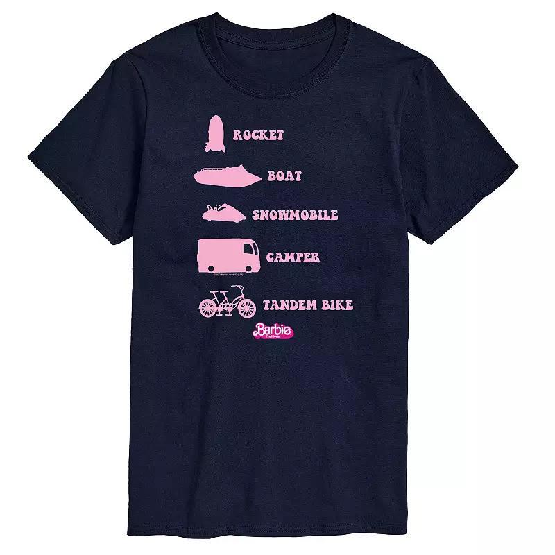 Big & Tall Barbie The Movie Theatrical Vehicles Graphic Tee, Mens Product Image