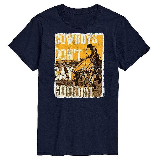 Big & Tall Yellowstone Cowboys Graphic Tee, Mens Blue Product Image