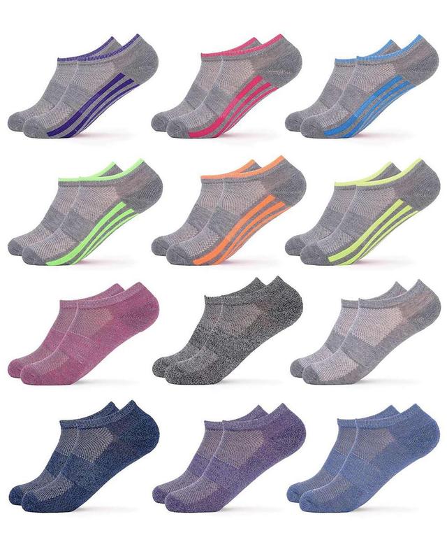 Womens No-Show Athletic Sport Socks 12 Pack - Neon Product Image