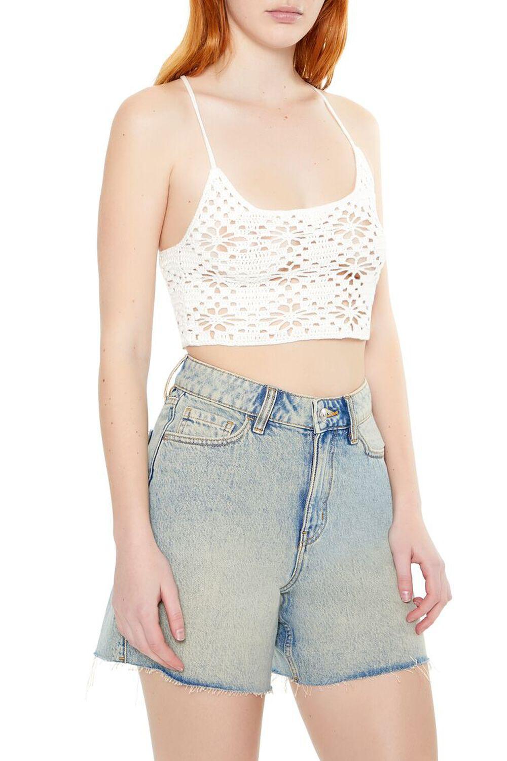 Cropped Crochet Flower Cami | Forever 21 Product Image