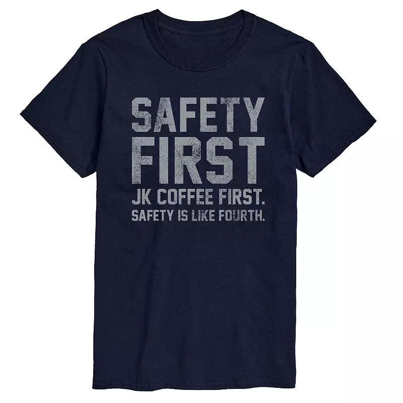 Big & Tall Safety First JK Graphic Tee, Mens Blue Product Image