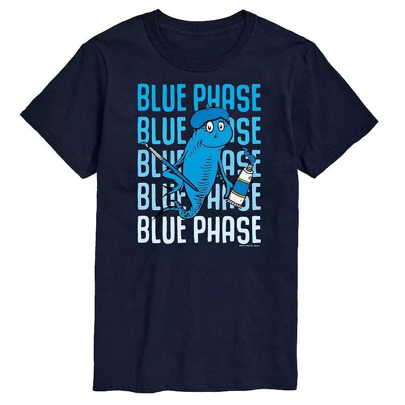 Big & Tall Dr Seuss Blue Fish Tee, Mens Product Image