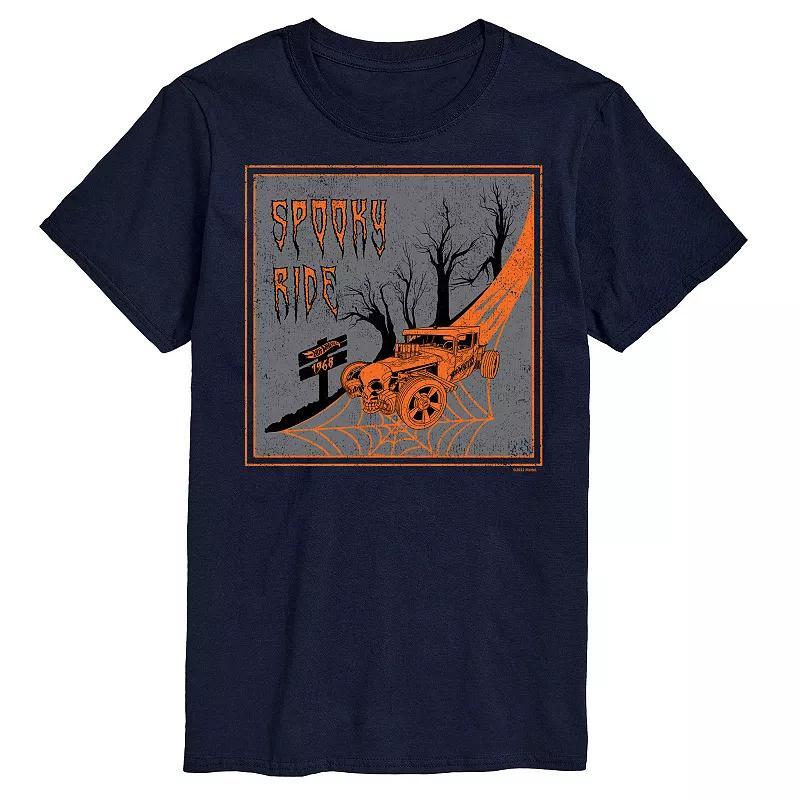 Mens Hot Wheels Spooky Ride Graphic Tee Blue Product Image