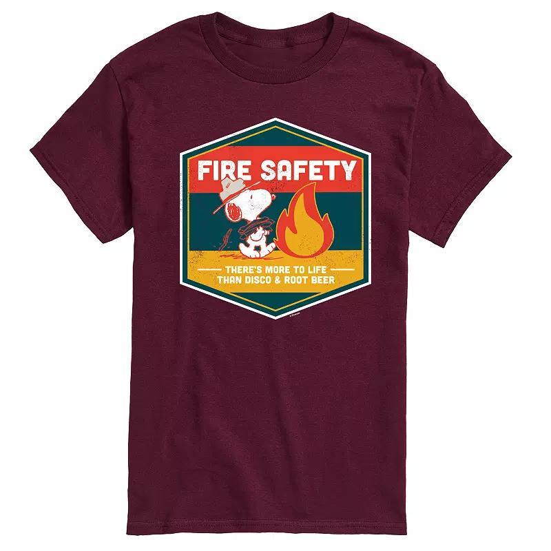 Mens Peanuts Fire Safety Graphic Tee Blue Product Image