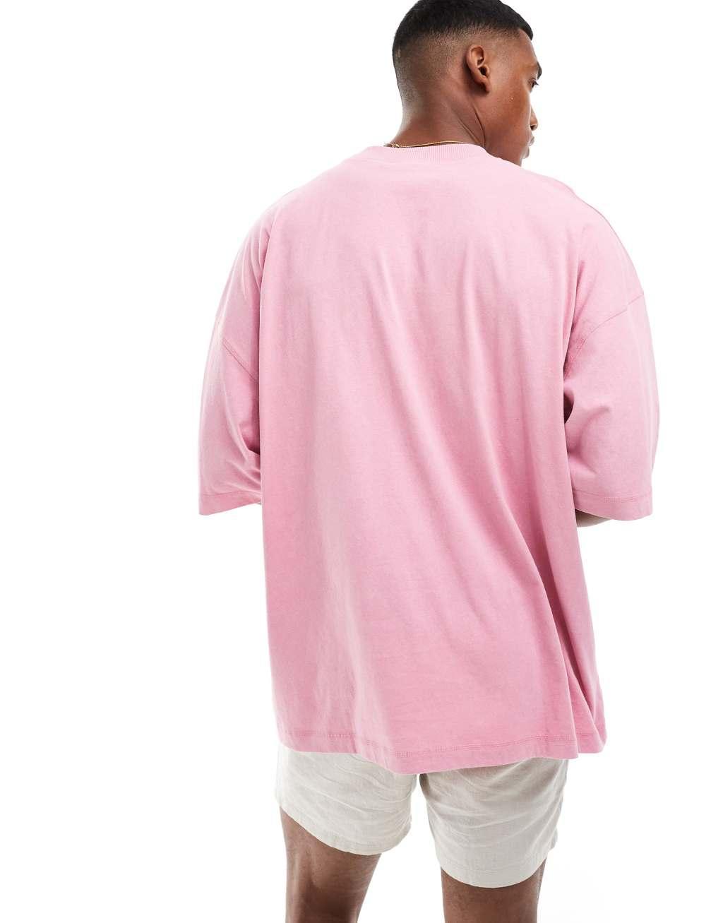 ASOS DESIGN extreme oversized T-shirt in washed pink Product Image